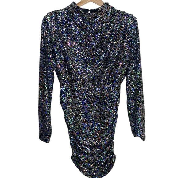 ALEXIA ADMOR Rainbow Sequin Long Sleeve Open Back Dress - Picture 4 of 8
